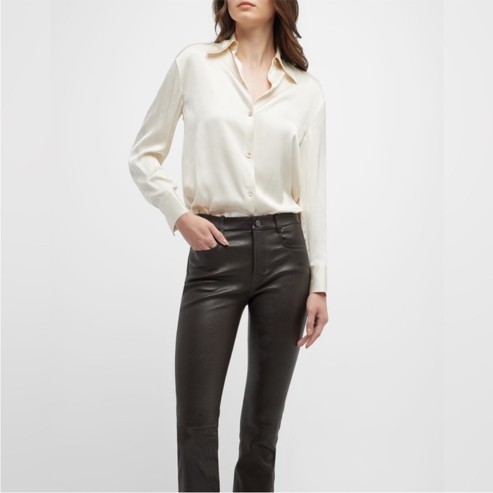 NWT Vince Cream Jacquard Shirt Blouse Size XXS